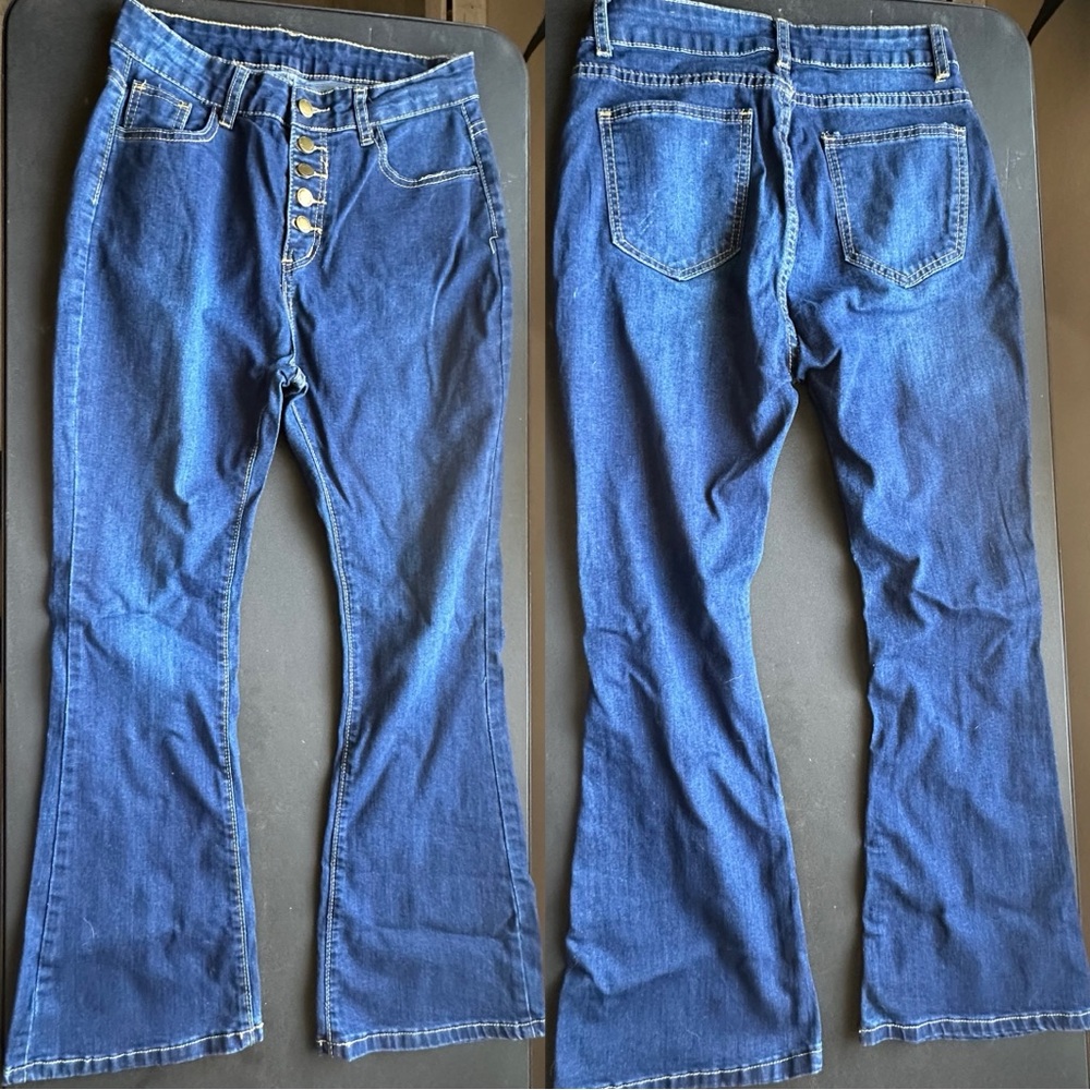 Stylish Blue Flare Jeans for Women